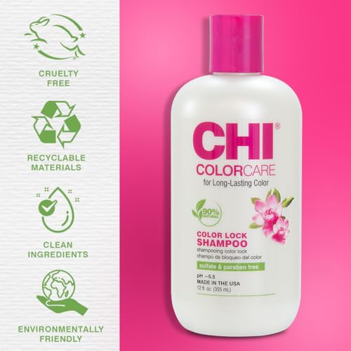 CHI ColorCare - Color Lock Shampoo fl oz Gently Cleanses Balances Moisture and Nourishes Hair Without Fading Treated