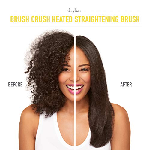 Drybar The Brush Crush. Heated Straightening Flat Iron Brush to Reduce Frizz and Boost Shine