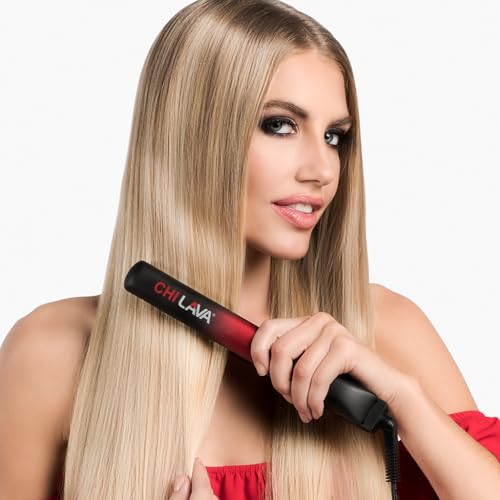 CHI Original Lava Ceramic Flat Iron, Hair Straightener For An Even & Smooth Finish, Lower Temperature, 11 Foot Cord For Convenience, 1" Iron