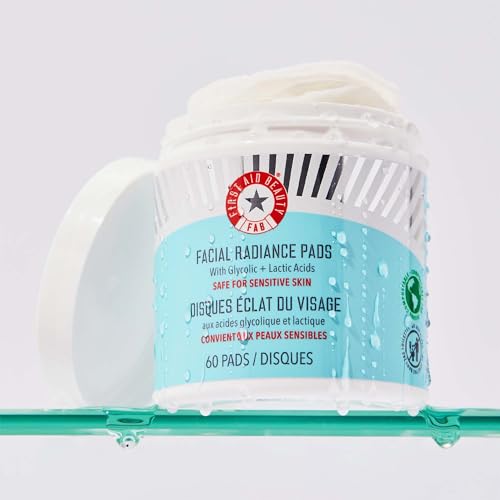 First Aid Beauty Facial Radiance Pads – Daily Exfoliating Pads with AHA that Help Tone & Brighten Skin – Compostable for Daily Use