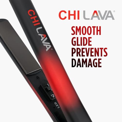 CHI Original Lava Ceramic Flat Iron, Hair Straightener For An Even & Smooth Finish, Lower Temperature, 11 Foot Cord For Convenience, 1" Iron