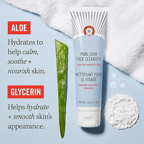 First Aid Beauty Pure Skin Face Cleanser Sensitive Cream with Antioxidant Booster