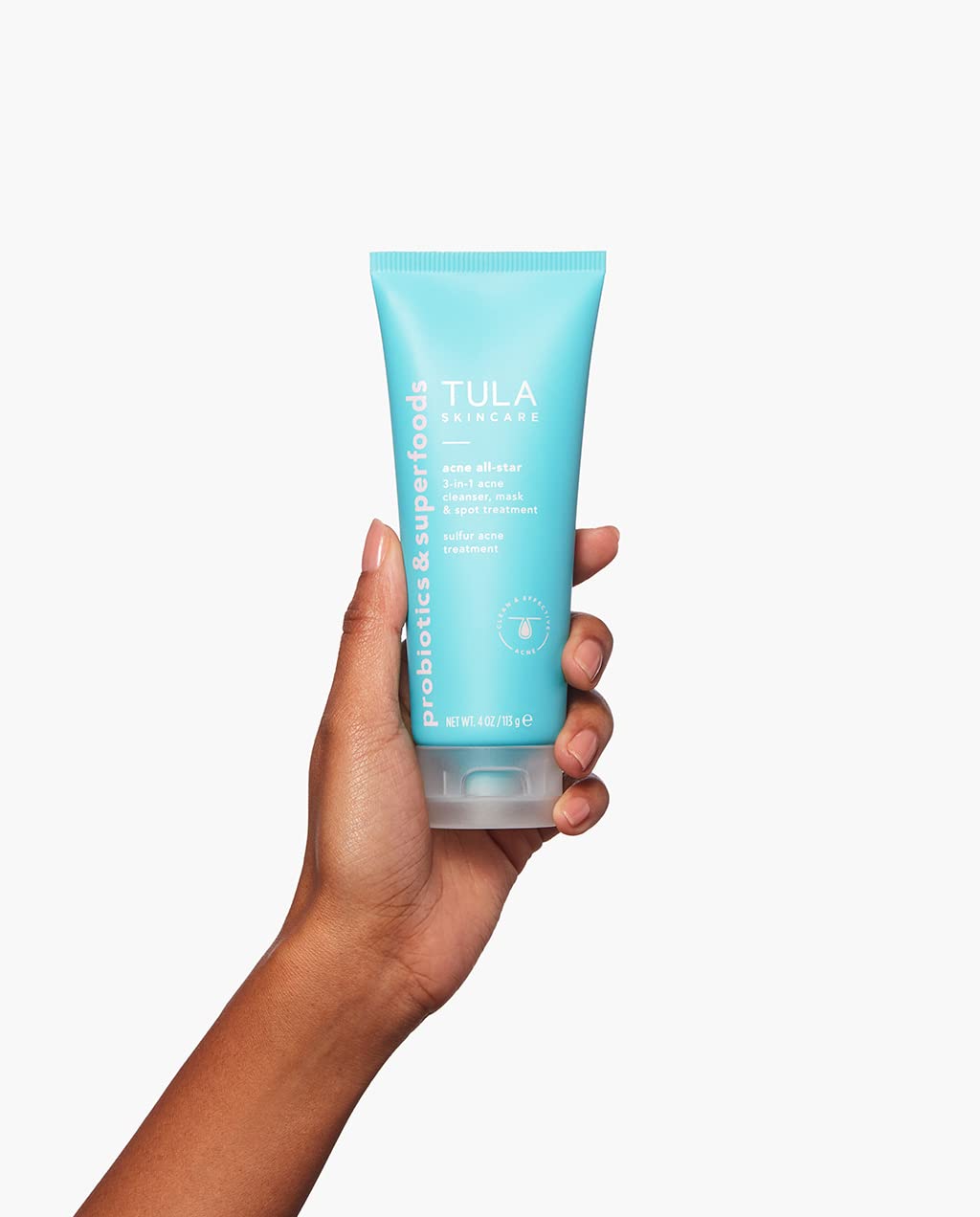 TULA Skin Care Acne All-Star - Non-Irritating 3-in-1 Cleanser, Mask & Spot Treatment, Prevents Acne & Purifies Skin, Contains Sulfur, Willowbark, Green Tea, Sea Water, 4 oz.