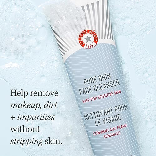 First Aid Beauty Pure Skin Face Cleanser Sensitive Cream with Antioxidant Booster
