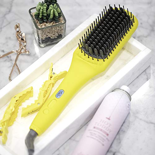 Drybar The Brush Crush. Heated Straightening Flat Iron Brush to Reduce Frizz and Boost Shine