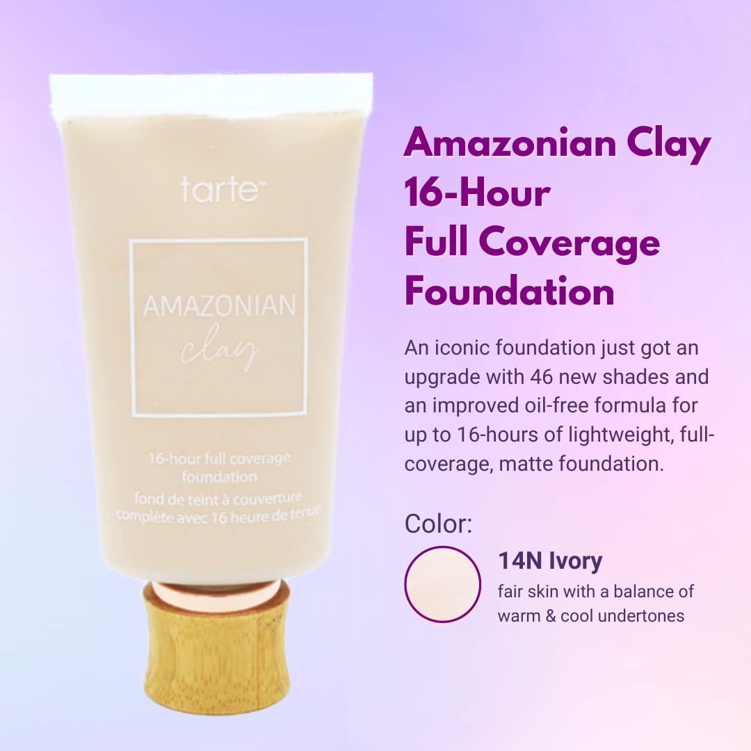 Tarte Cosmetics Amazonian Clay 16-hour Full Coverage Foundation 14N Ivory