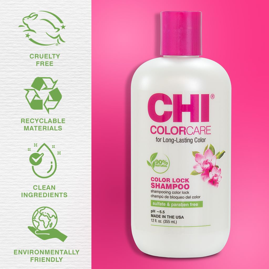 CHI ColorCare - Color Lock Shampoo fl oz Gently Cleanses Balances Moisture and Nourishes Hair Without Fading Treated