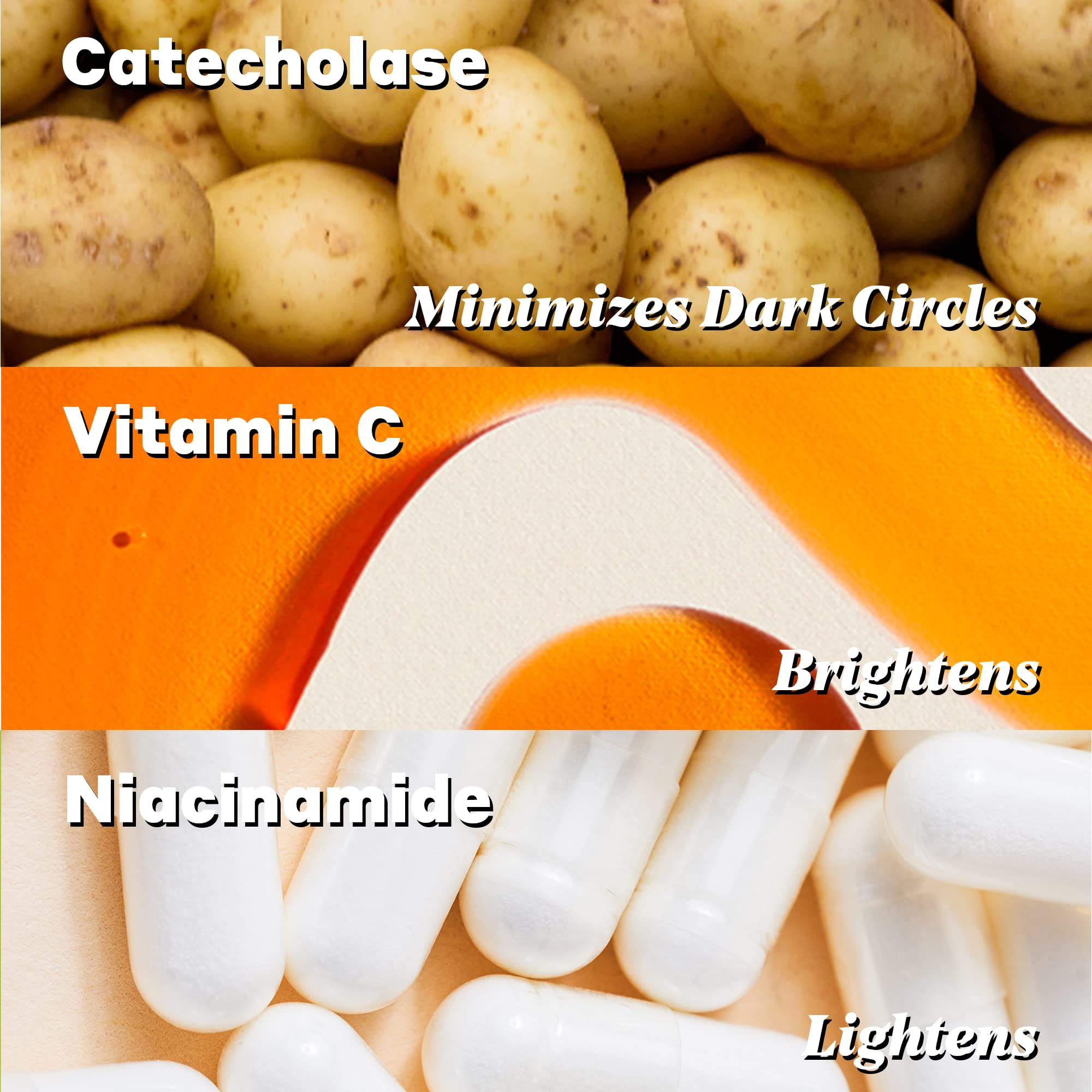 Volition Beauty Golden Eye Brightening Serum - Regenerating Eye Wrinkle Serum with Natural Enzymes to Help Lift & Tighten Undereyes - Peptides for Visibly Plump Skin, Vegan (15ml / 0.5 fl oz)