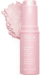 TULA Skin Care Rose Glow & Get It Cooling & Brightening Eye Balm | Dark Circle Under Eye Treatment, Instantly Hydrate and Brighten Undereye Area, Perfect to Use On-the-go | 0.35 oz.