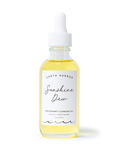 Earth Harbor | SUNSHINE DEW Antioxidant Cleansing Oil - Deep Cleanse & Makeup Remover | Papaya Enzymes + Sea Kelp | Plant-Derived and Cruelty-Free | 2 fl oz