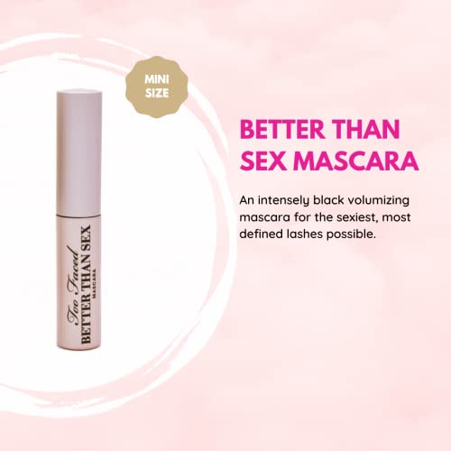 Too Faced Voluptuous Lashes & Plump Lips Mascara & Lip Duo Mini Makeup Gift Travel Size Set:: Better Than Sex Mascara for Volumizing Lashes, Lip Injection Extreme Lip Gloss Plumper