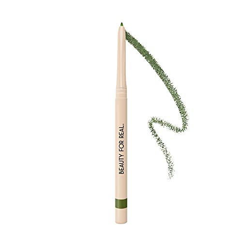 Beauty For Real I-Line 24-7 Eyeliner, Olive - Warm Olive Green with Gold Shimmer - Long-Wearing, Waterproof Gel Formula - Safe for Sensitive Eyes & Contact Lens Wearers - 0.01 oz