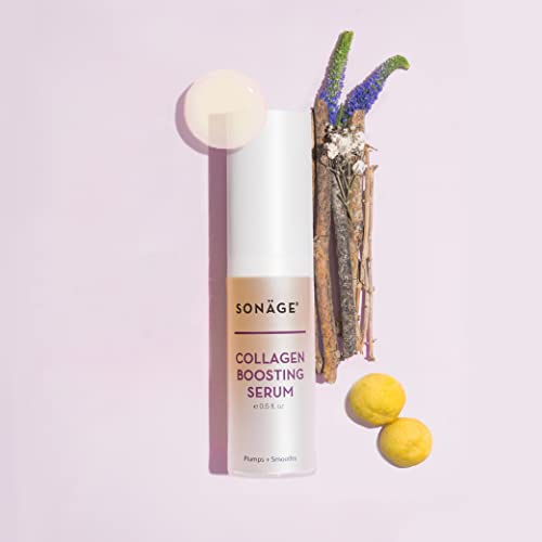 Sonage Collagen Boosting Serum | Vegan, Plant-based Collagen | Plumping Serum to Reduce Appearance of Fine Lines and Wrinkles | Natural Anti-Aging Collagen Serum | Face and Neck Treatment