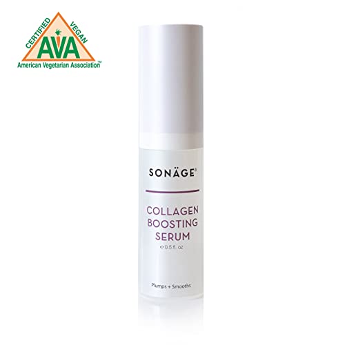 Sonage Collagen Boosting Serum | Vegan, Plant-based Collagen | Plumping Serum to Reduce Appearance of Fine Lines and Wrinkles | Natural Anti-Aging Collagen Serum | Face and Neck Treatment