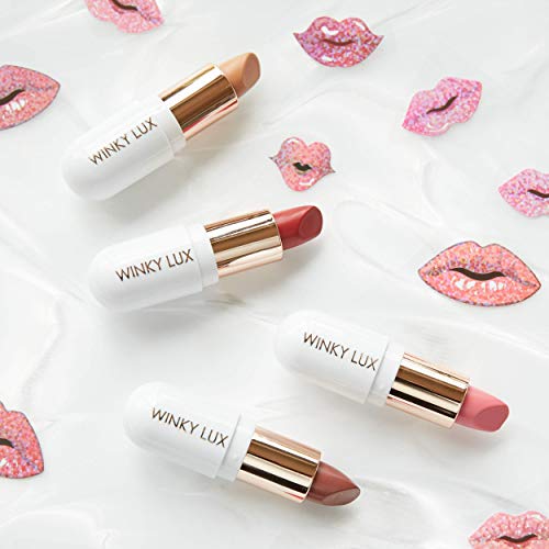 Winky Lux Crème Dreamies, Nude Tint Shea Butter Moisturizing Lipstick, Nourishing High-Pigment Lip Balm Designed in New York City, 0.16 Oz, Creme