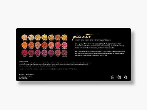 21 Picante Highly Pigmented Professional Warm Eyeshadow Palette - Everyday Makeup Shadow Palette with Intense Pigment