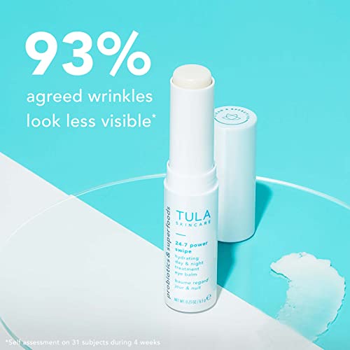 TULA Skin Care 24-7 Power Swipe Hydrating Day & Night Treatment Eye Balm | Dark Circle Under Eye Treatment, Instantly Hydrate and Brighten Undereye Area, Portable and Perfect to Use On-the-go | 0.23oz