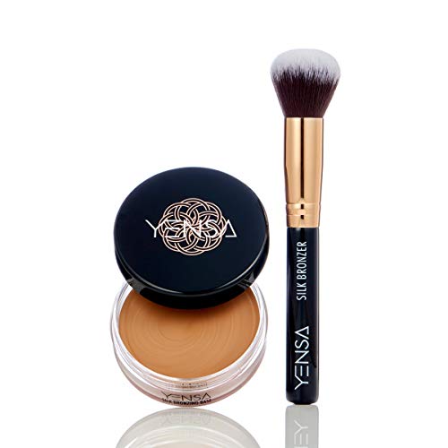 Yensa Color + Face Silk Bronzing Base Sunlit Glow Bronzer + Brush Duo 8 SuperBlacks Essence