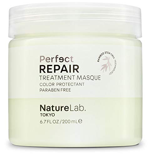 NatureLab Perfect Repair Treatment Masque - Deep Conditioning Hydrating Hair Masque for Dry, Damaged Hair - Bamboo Stem Cells, Keratin, Argan + Prickly Pear Oil - Paraben-Free (6.7 fl oz/200 ml)