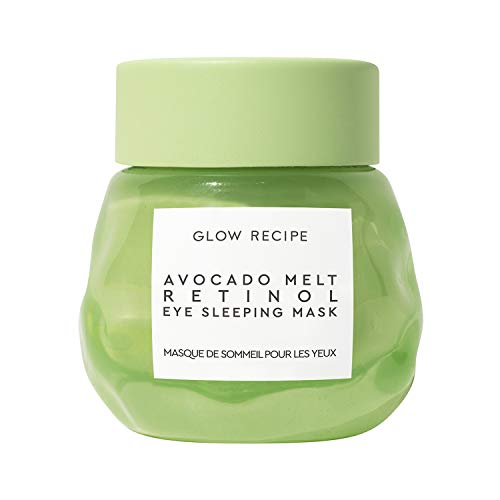 Glow Recipe Avocado Melt Retinol Eye Sleeping Mask - Anti-Wrinkle Overnight Eye Cream Mask for Face with Encapsulated Retinol, Avocado Oil + Caffeine - Cruelty-Free Skincare (15ml / 0.5 fl oz)