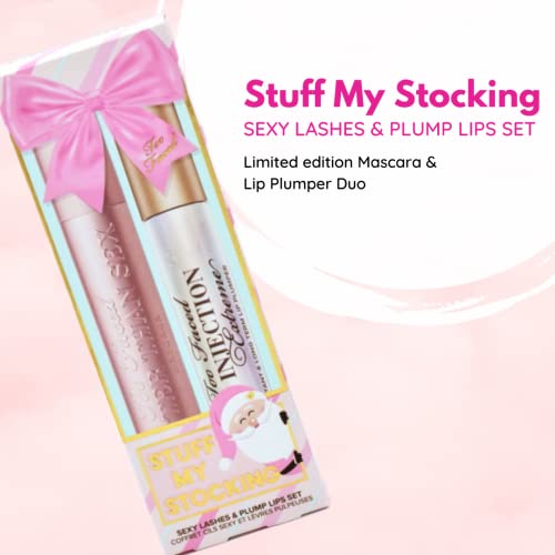 Too Faced Stuff my Stocking Sexy Lashes & Plump Gift Set Set:: Better Than Sex Volumizing Intense Black Mascara and Lip Injection Extreme Lip Plumper Lip Gloss