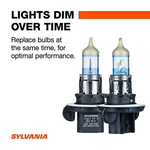 SYLVANIA - H13 SilverStar Ultra - High Performance Halogen Headlight Bulb, High Beam, Low Beam and Fog Replacement Bulb, Brightest Downroad with Whiter Light, Tri-Band Technology (Contains 2 Bulbs)