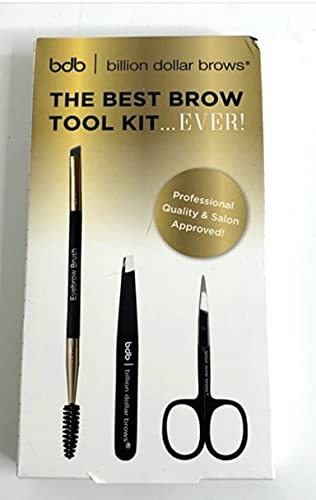 Billion Dollar Brow The Best Brow Tool Kit Ever Scissors Tweezer & Eyebrow Brush (0720)