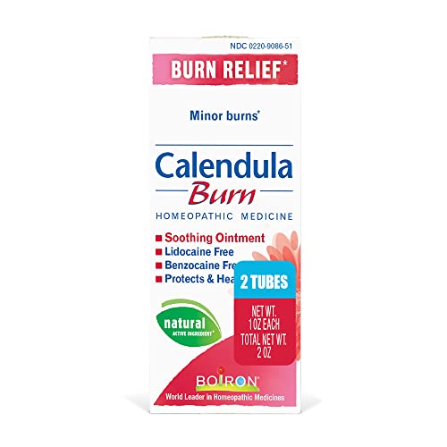 Boiron Calendula Burn Ointment for Relief from Minor Burns from Cooking, Friction, or Sunburns - 2 oz (2 Pack of 1 oz)