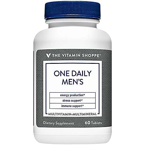 The Vitamin Shoppe One Daily Men's Multivitamin Energy Antioxidant Blend, Daily MultiMineral Supplement for Optimal Men's Health, Gluten Dairy Free (60 Tablets)