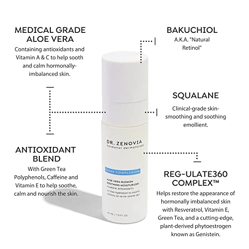 Dr. Zenovia Aloe Vera Blemish Soothing Moisturizer Lotion - Aloe Vera Gel For Face - Face Moisturizer For Redness, Texture, Acne, Tone - Aloe Vera Gel for Skin