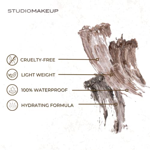 STUDIOMAKEUP High Define Brow – Eye Brow Formulated to Hydrate and Cover Grey Hair - Natural Brow Tint Pigment Fills Gaps - Smudge Proof & Waterproof Eyebrow Tint Gel