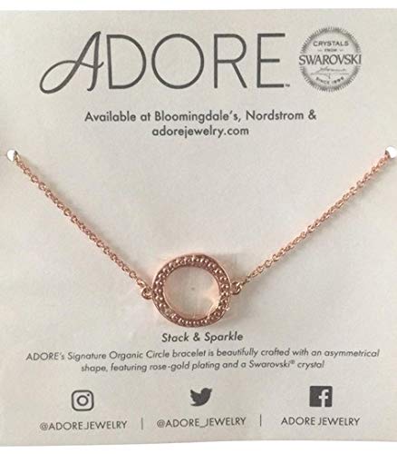 Bracelet Adore Organic Circle in Rose Gold with Crystals from Swarovski