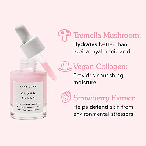 Herbivore - Natural Cloud Jelly Pink Plumping Hydration Serum With Vegan Collagen | Truly Natural, Clean Beauty (1 oz | 30 ml)