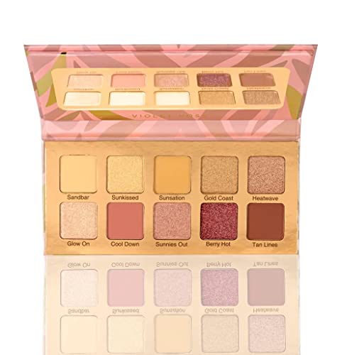 Violet Voss Cosmetics SunKissed Summer Pigment Palette 10 Shade + Makeup remover Puff