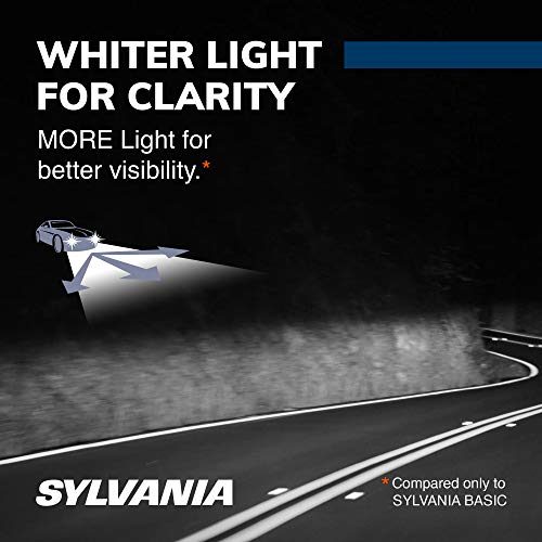 SYLVANIA - 9012 SilverStar - High Performance Halogen Headlight Bulb, High Beam, Low Beam and Fog Replacement Bulb, Brighter Downroad with Whiter Light (Contains 2 Bulbs)