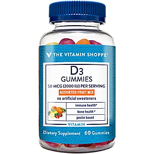 Vitamin D3 Gummies - Supports Bone & Immune Health - 2,000 IU - Assorted Fruit (60 Gummies)