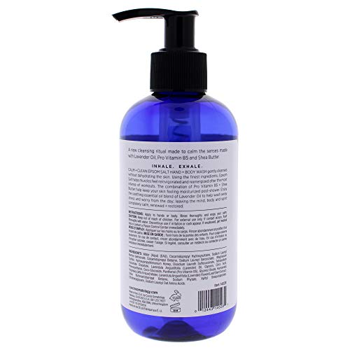 Cuccio Somatology Yogahhh Clean Plus Calm Epsom Salt Hand and Body Wash Lavender 8 Ounces