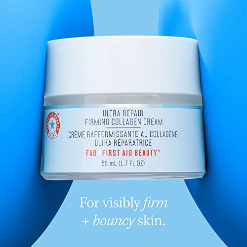 First Aid Beauty Firming Cream with Peptides, Niacinamide + Collagen – Day & Night Anti-Aging Face Moisturizer – 1.7 fl oz