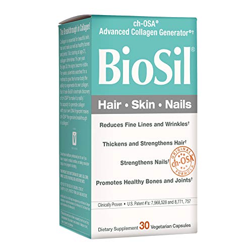 BioSil by Natural Factors, Hair, Skin, Nails, Supports Healthy Growth and Strength, Vegan Collagen, Elastin and Keratin Generator