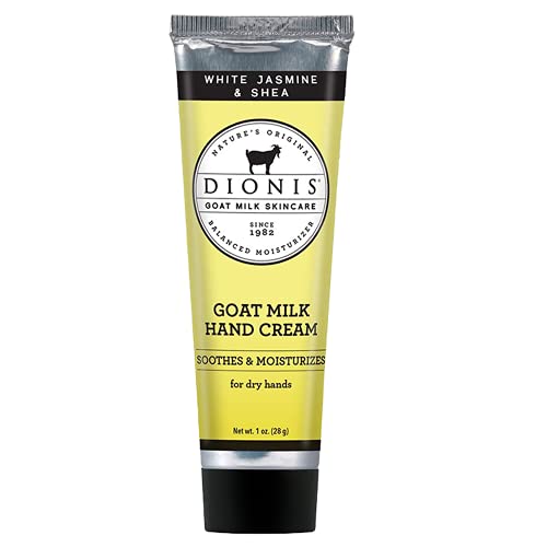 Dionis - Goat Milk Skincare White Jasmine & Shea Scented Hand Cream (1 oz) - Set of 4 - Made in the USA - Cruelty-free and Paraben-free