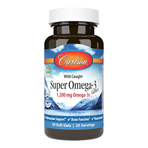 Carlson Super Omega-3 Gems, Norwegian, 1,200 mg Omega-3s, 50 Soft Gels (100 + 30 Soft Gels)