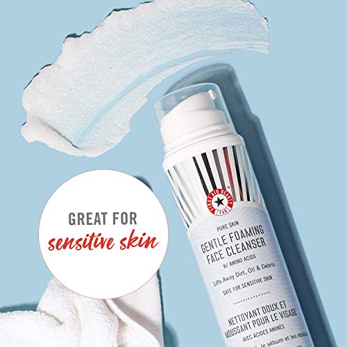 First Aid Beauty Pure Skin Gentle Foaming Face Cleanser, Sensitive Skin Foam Cleanser with Amino Acids - 4.5 oz.