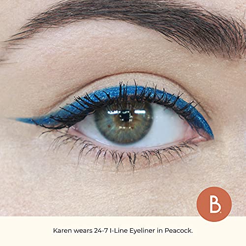 Beauty For Real I-Line 24-7 Eyeliner, Peacock - Rich, Brilliant Blue - Long-Wearing, Waterproof Gel Formula - Safe for Sensitive Eyes & Contact Lens Wearers - 0.01 oz