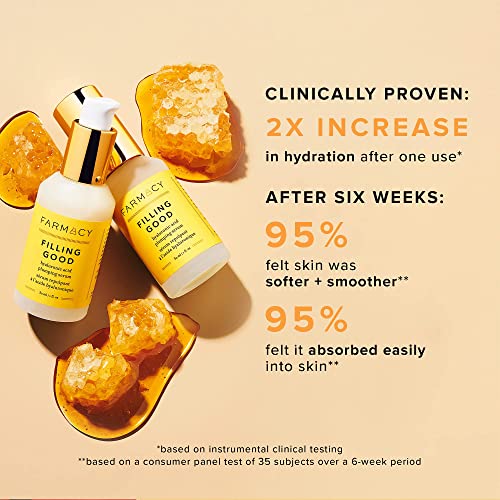 Farmacy Filling Good Hyaluronic Acid Serum for Face - Anti Aging Facial Serum with Vegan Collagen Peptides