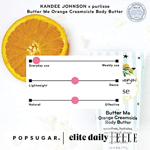 purlisse x Kandee Johnson Butter Me Orange Creamsicle Body Butter: Cruelty-Free & clean, Paraben & Sulfate-free, Coconut locks in moisture, Citrus brightens dull skin | 6oz
