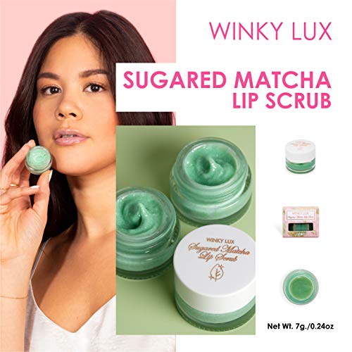 Winky Lux Sugared Matcha Lip Scrub | Exfoliating Lip Scrub with Green Tea Extract to Moisturize, Soften & Recharge Lips