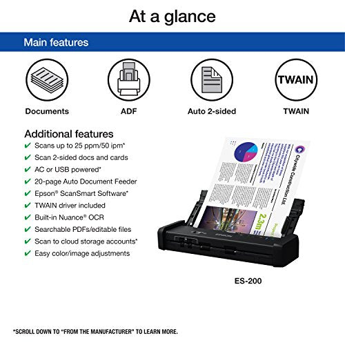 Epson Workforce Wireless Color Portable Document Scanner