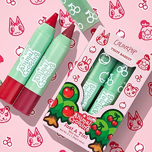 Colourpop "Fruit Basket" Animal Crossing Lip Tint Kit - Set of 2 Juicy Apple & Cherry Cherry New in Box