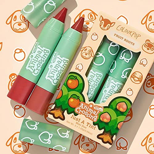 Colourpop "Fruit Roots" Animal Crossing Lip Tint Kit - Set of 2 Peach Surprise & Orange Cutie New in Box