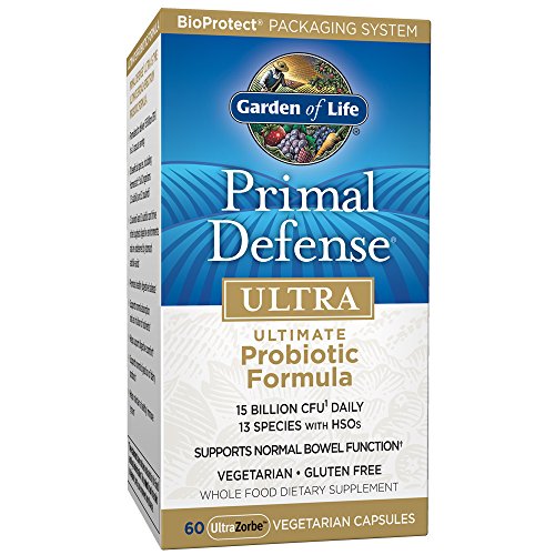 Garden of Life Whole Food Probiotic Supplement - Primal Defense Ultra Ultimate Probiotic Dietary Supplement for Digestive and Gut Health, 60 Vegetarian Capsules